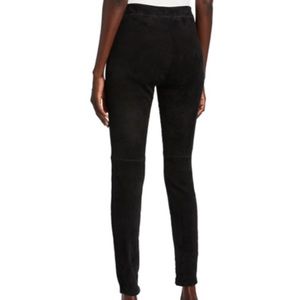 Elie Tahari Black Suede Legging Pants